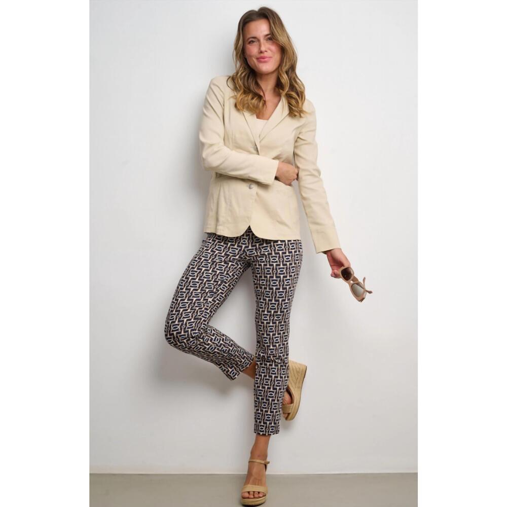 NEW ROBELL bit print pull on pant in navy
